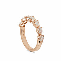 Thumbnail for Pear-Shaped Diamond Half Eternity Rose Gold Band