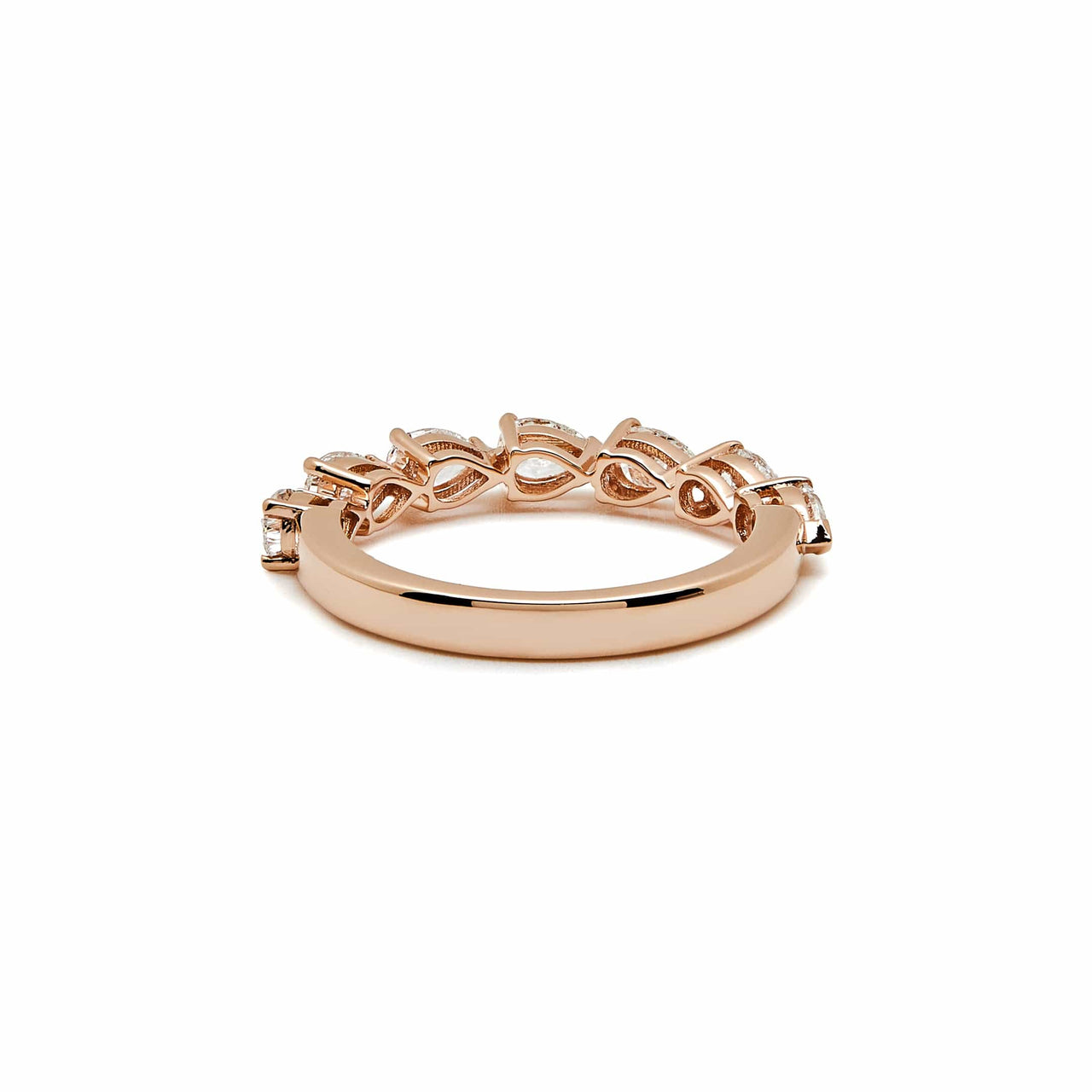 Pear-Shaped Diamond Half Eternity Rose Gold Band