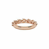 Thumbnail for Pear-Shaped Diamond Half Eternity Rose Gold Band