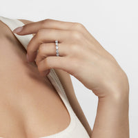 Thumbnail for Pear-Shaped Diamond Half Eternity White Gold Band