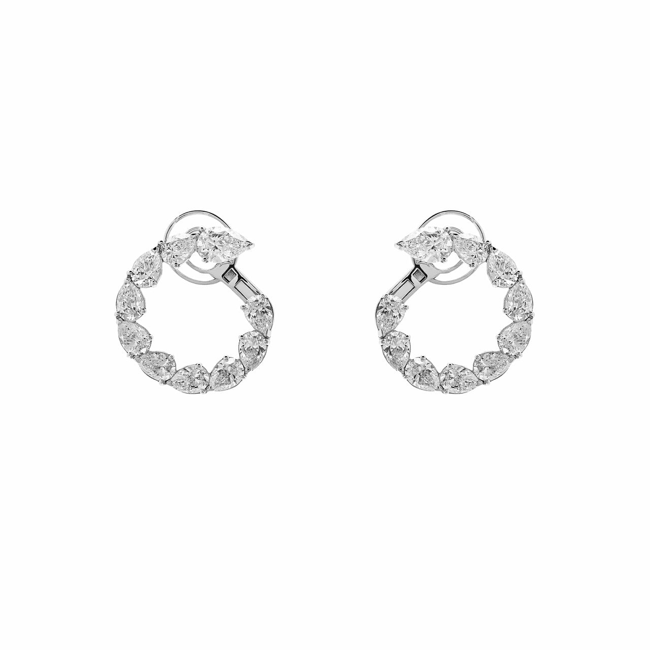 Pear-Shaped Diamond Hoop Earrings