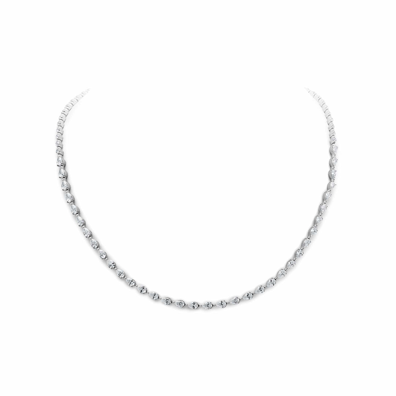 Pear-Shaped Diamond Riviére Tennis Necklace  ‌