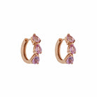 Pear-Shaped Pink Sapphire Huggies