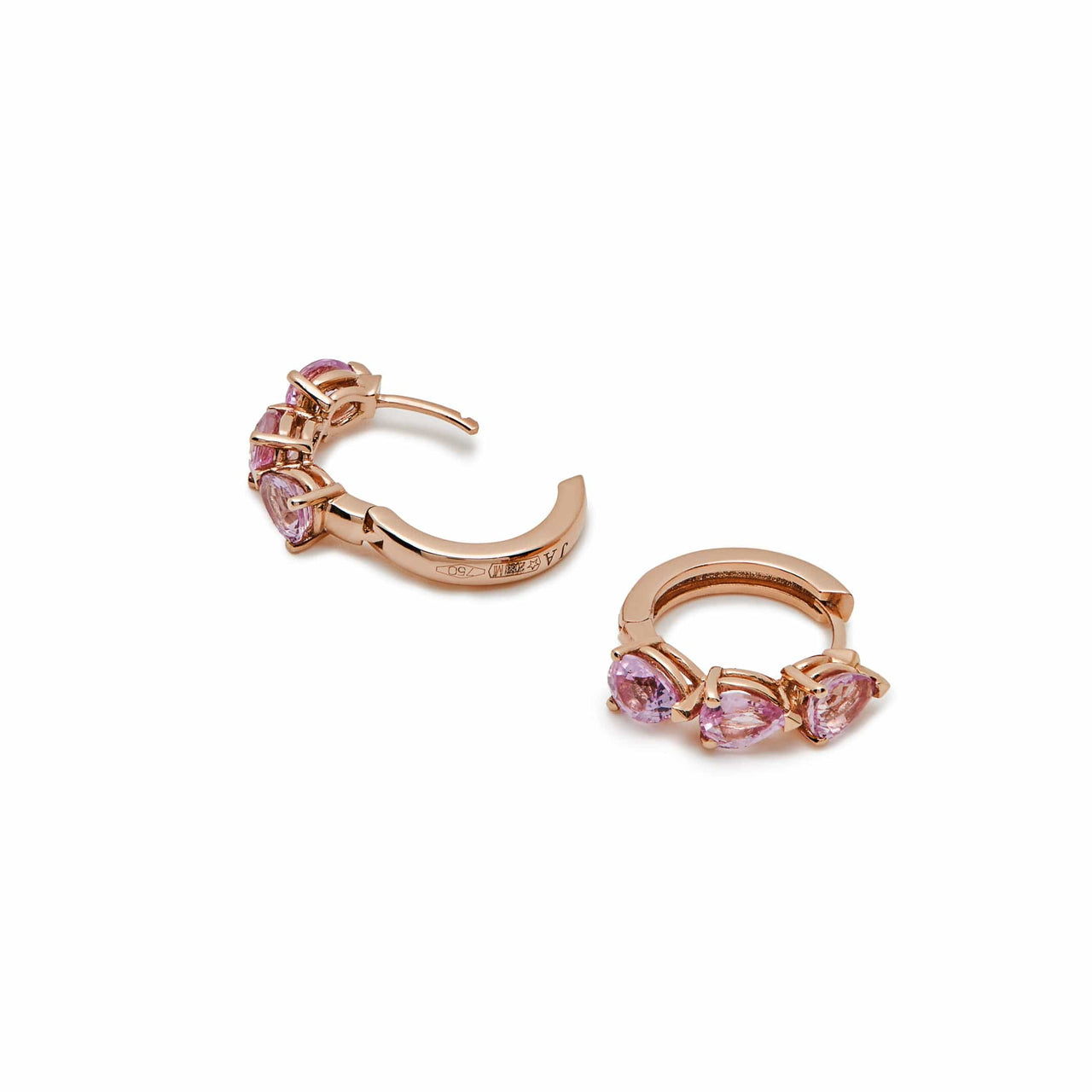 Pear-Shaped Pink Sapphire Huggies