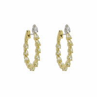 Thumbnail for Pear-Shaped Yellow Diamond Hoop Earrings