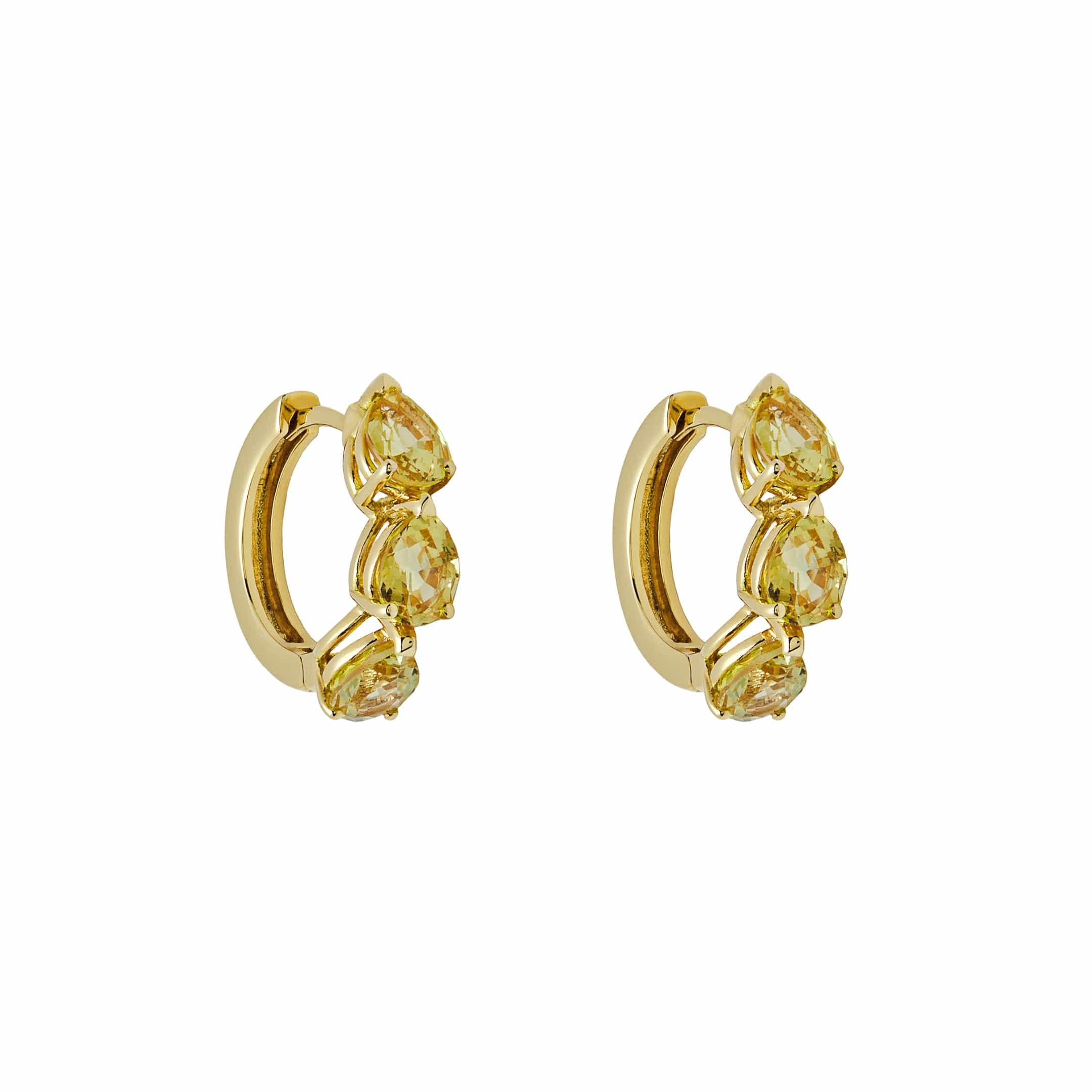 Pear-Shaped Yellow Sapphire Huggies