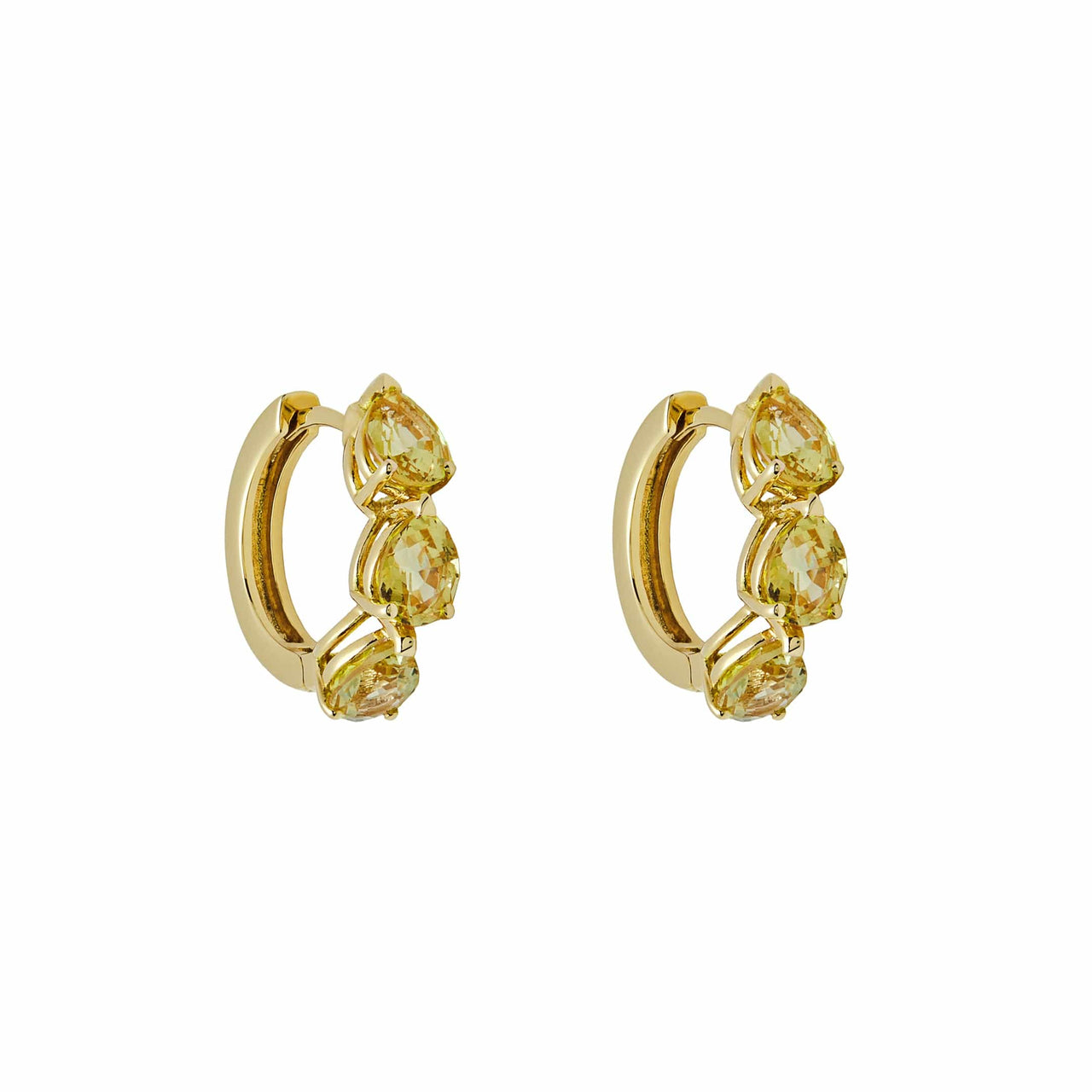 Pear-Shaped Yellow Sapphire Huggies