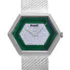 Piaget 9557B2 Hexagon White Gold Malachite Diamond Dial