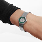 Piaget 9557B2 Hexagon White Gold Malachite Diamond Dial