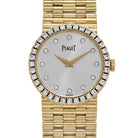 Piaget Dancer Traditional P10340 'Ladies' Yellow Gold Silver Diamond Dial Diamond Bezel Quartz