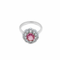 Thumbnail for Platinum Pink Sapphire and Diamond Cocktail Ring Wjewel#: 160101