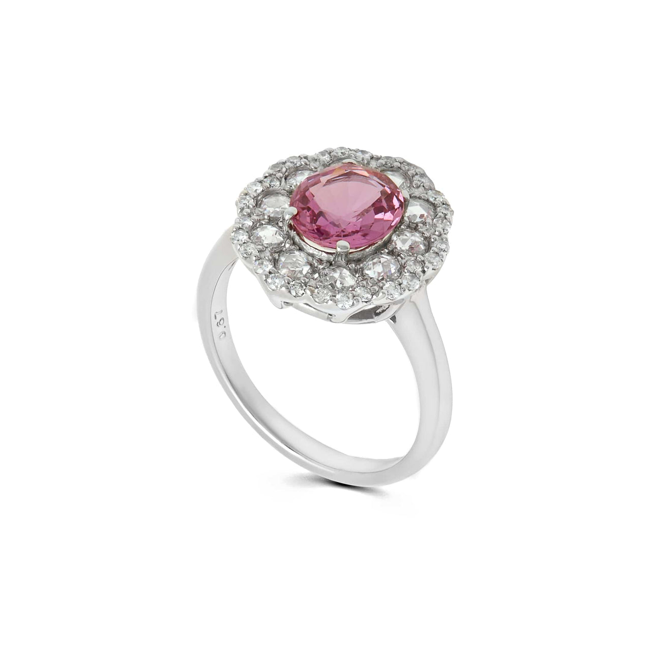 Platinum Pink Sapphire and Diamond Cocktail Ring Wjewel#: 160101