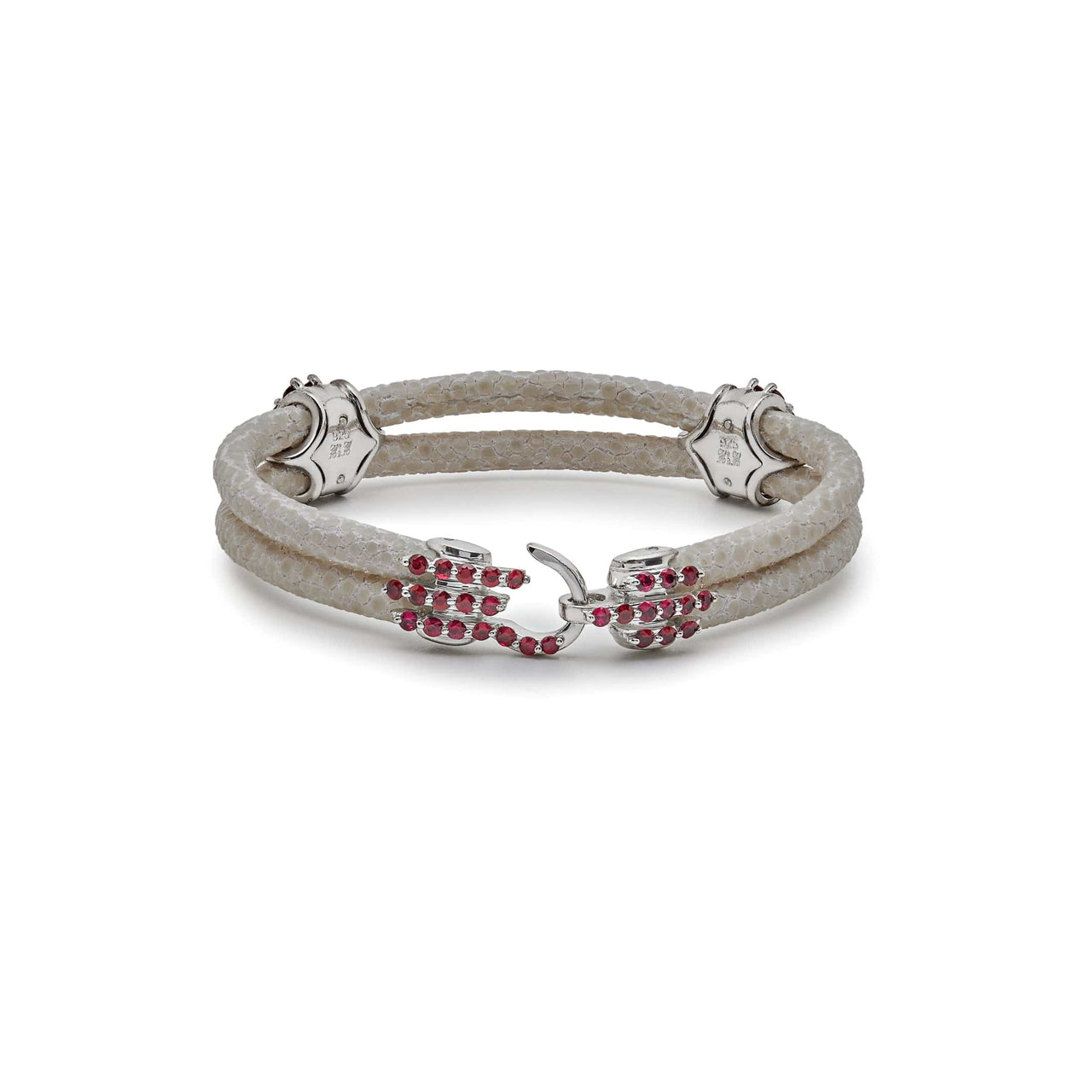 Pure Silver Ruby White Stingray Bracelet