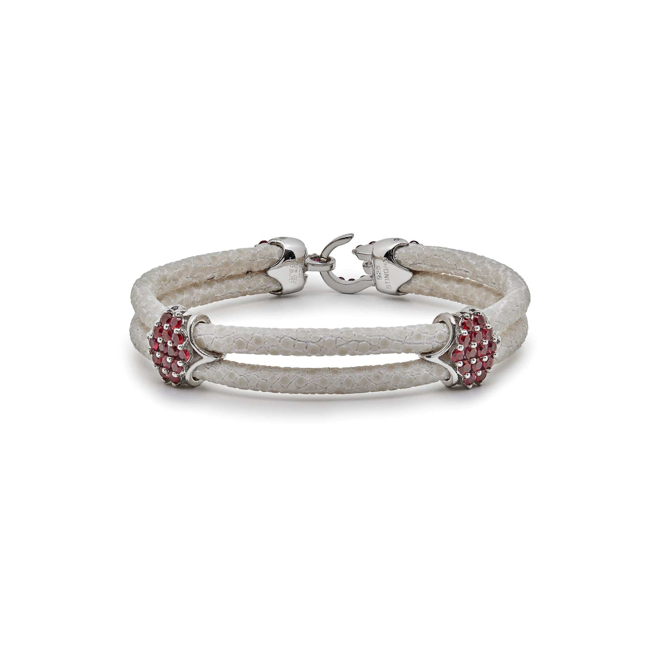 Pure Silver Ruby White Stingray Bracelet