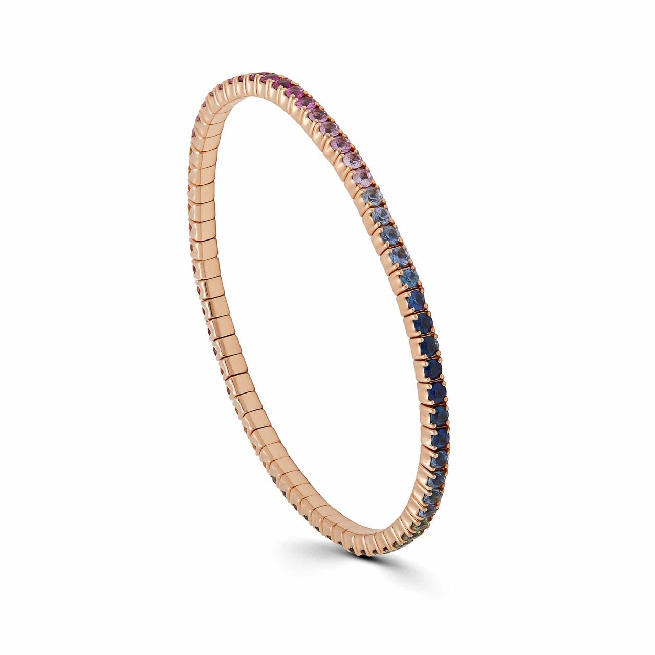 Rainbow Sapphire Stretchy Tennis Bracelet