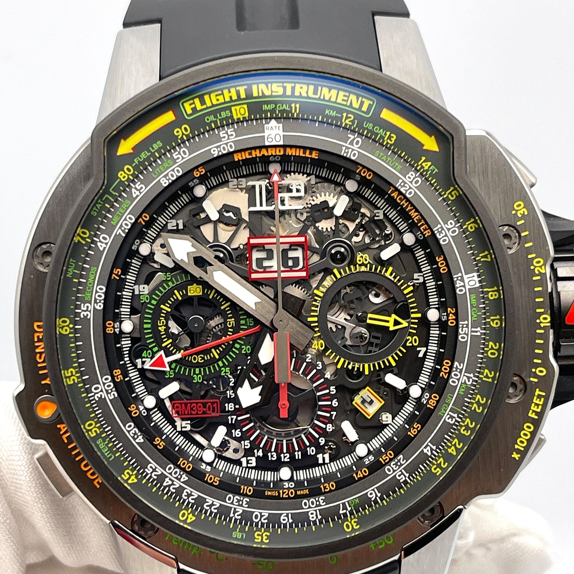 Luxury Watch Richard Mille Automatic Winding Flyback Chronograph Aviation RM39-01 Wrist Aficionado