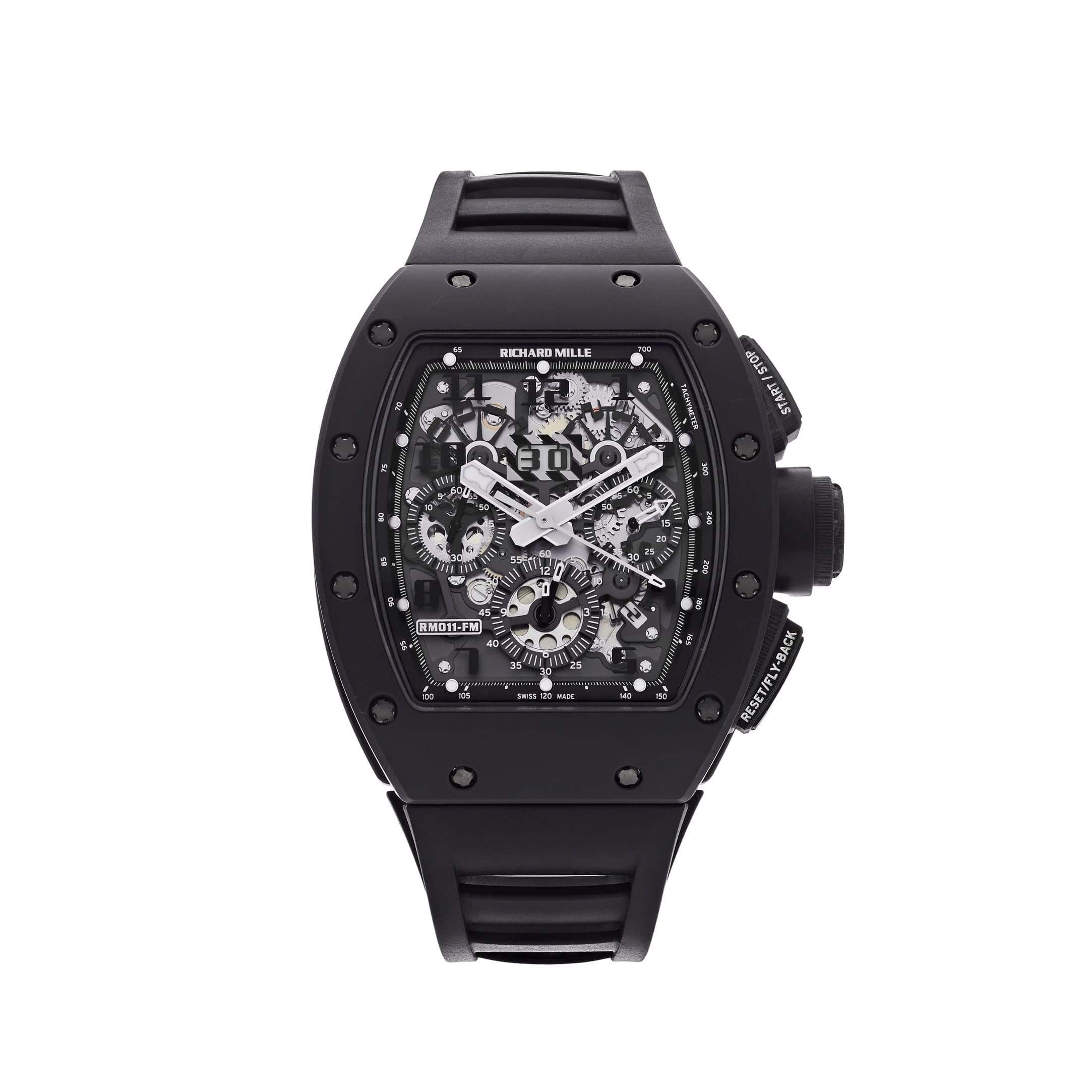 Luxury Watch Richard Mille Black Phantom Flyback Chronograph RM011 Limited Edition 50 Pieces Wrist Aficionado