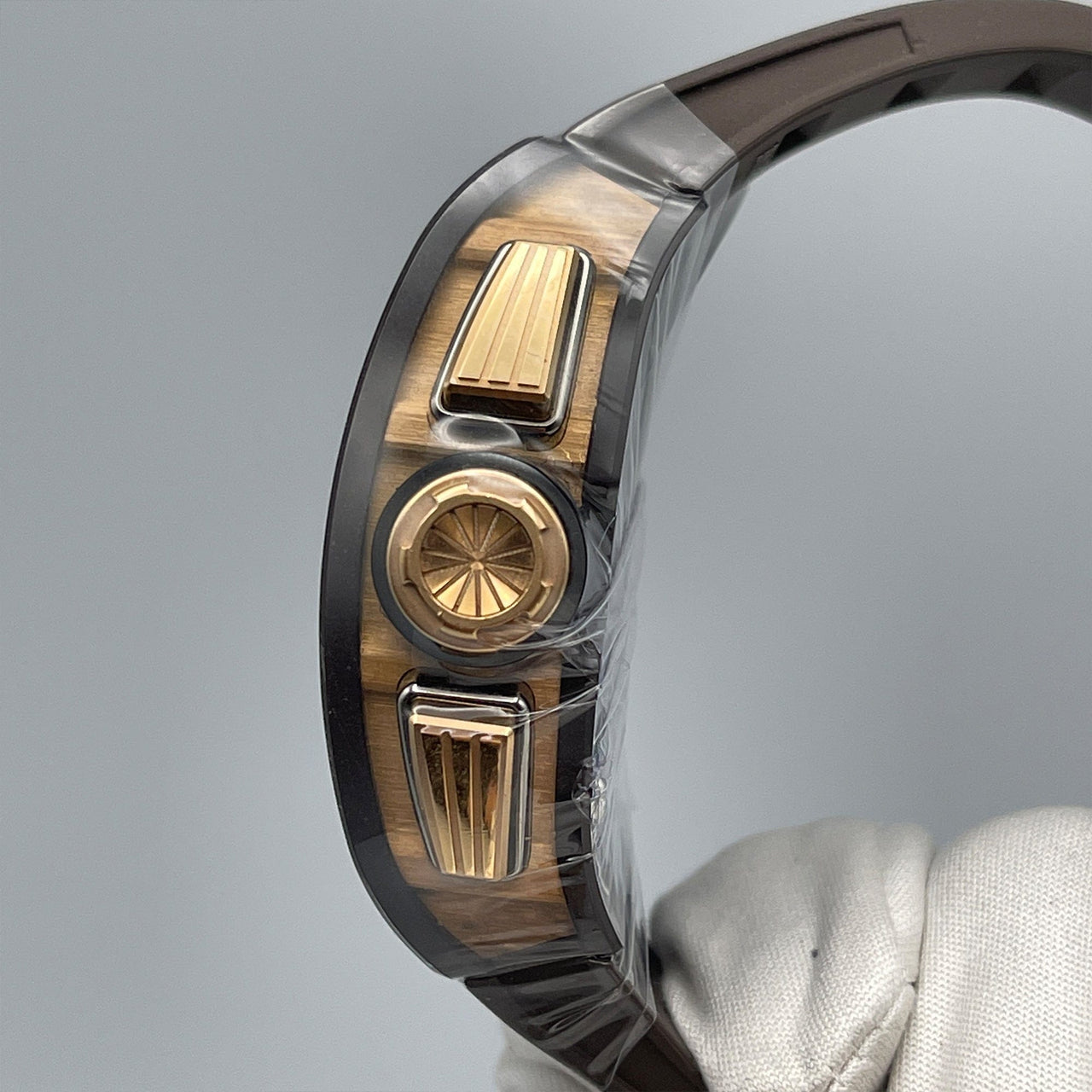 Luxury Watch Richard Mille Brown Ceramic Rose Gold TZP Asia Edition RM011 Wrist Aficionado