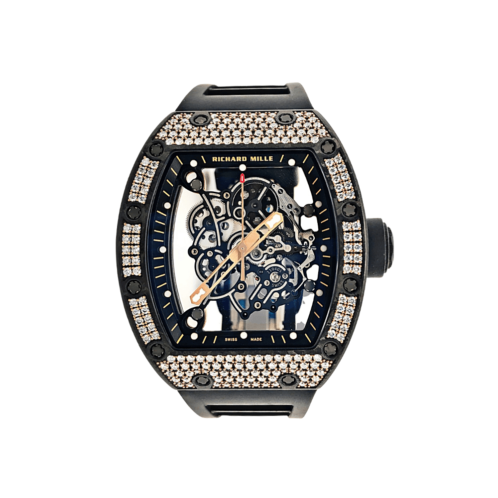 Luxury Watch Richard Mille Bubba Watson Rose Gold Carbon TPT Diamond RM055 Wrist Aficionado