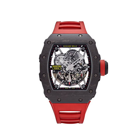 Richard Mille RM 35 02 Carbon TPT Red Strap Wrist Aficionado