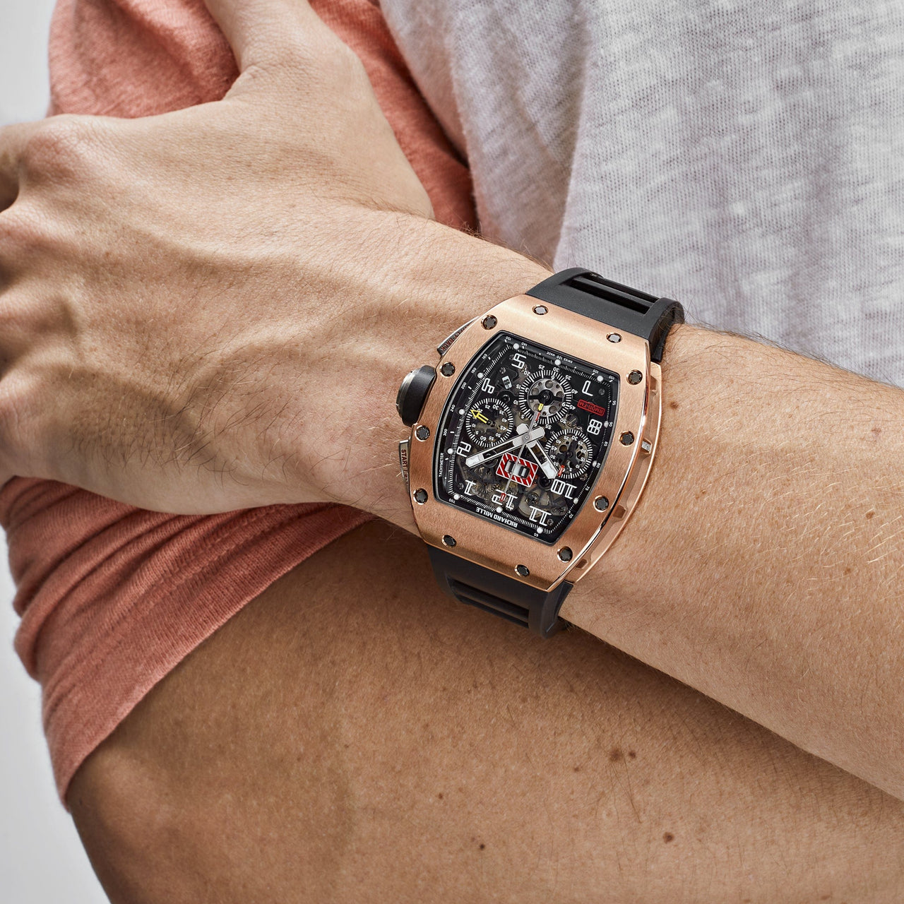 Luxury Watch Richard Mille Felipe Massa Chronograph Rose Gold RM011 Wrist Aficionado