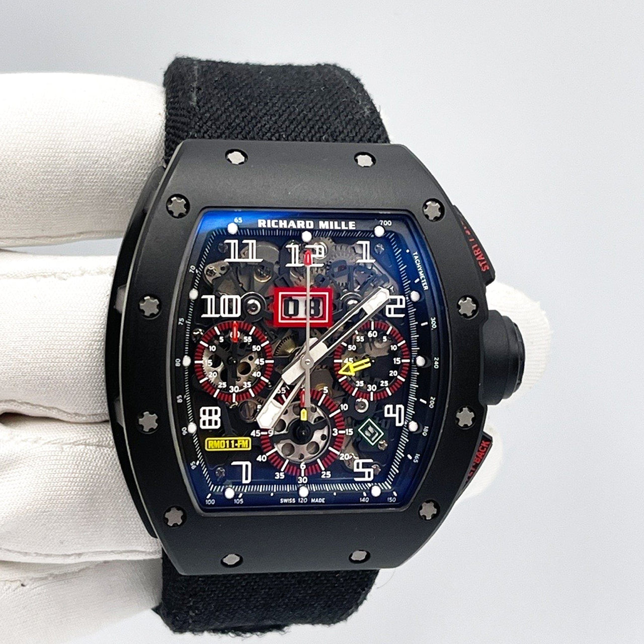 Luxury Watch Richard Mille Felipe Massa Flyback Chronograph Black Carbon RM011-FM Wrist Aficionado