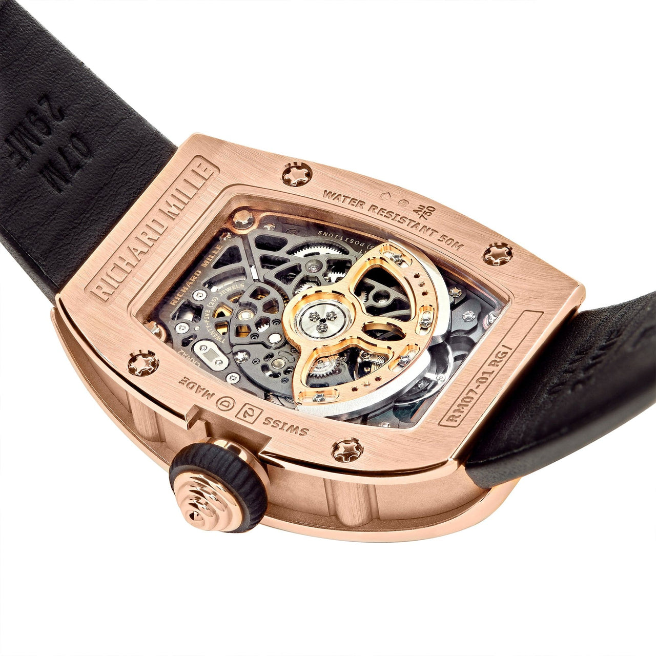 Luxury Watch Richard Mille Ladies' Rose Gold Diamond Set RM07-01 Wrist Aficionado