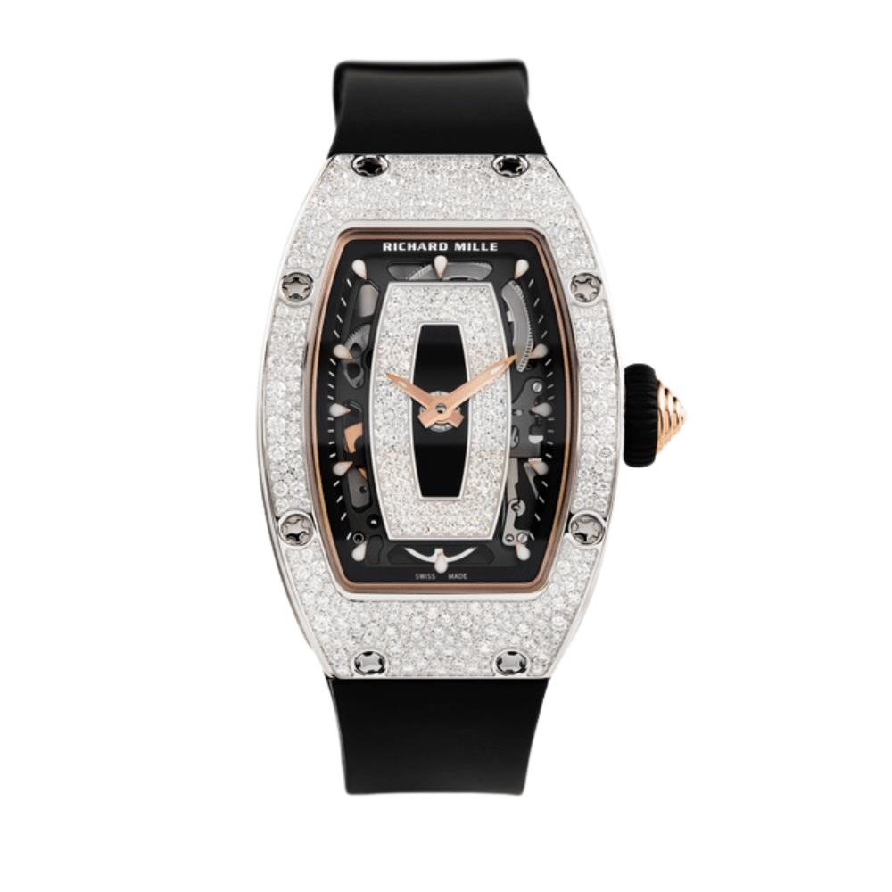 Luxury Watch Richard Mille Ladies' White Gold Snow Diamond Set RM 07-01 Wrist Aficionado