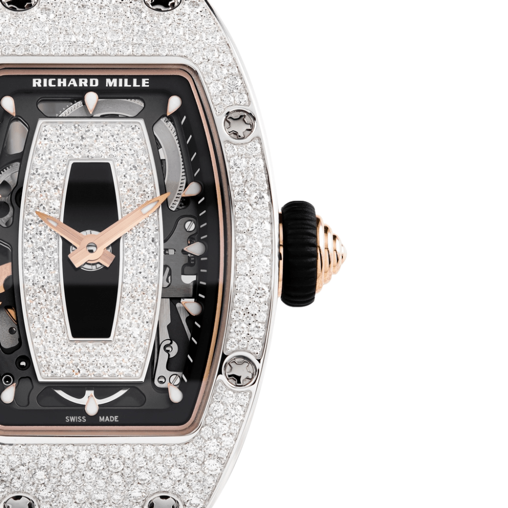 Luxury Watch Richard Mille Ladies' White Gold Snow Diamond Set RM 07-01 Wrist Aficionado