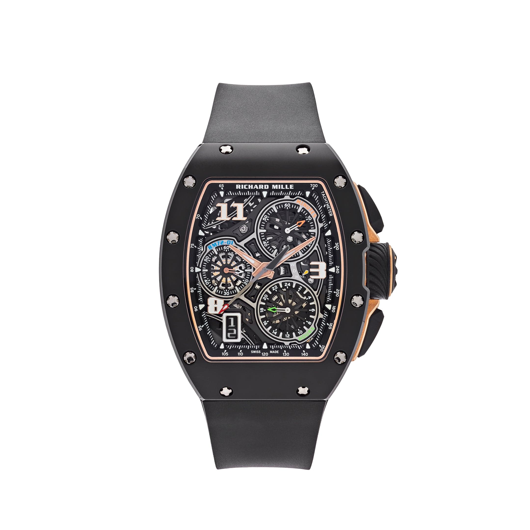 Luxury Watch Richard Mille Lifestyle IN-HOUSE Chronograph Black Ceramic RM72-01 Wrist Aficionado