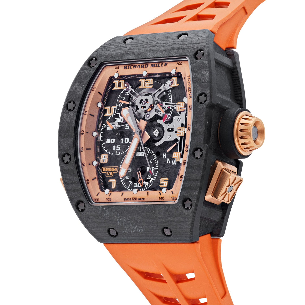 Luxury Watch Richard Mille Carbon TPT Rose Gold Asia Edition RM004-V3 Limited Edition Wrist Aficionado