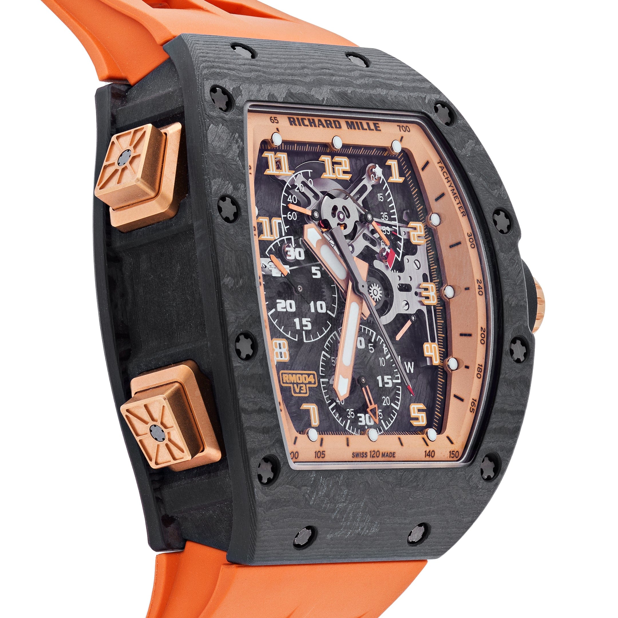 Luxury Watch Richard Mille Carbon TPT Rose Gold Asia Edition RM004-V3 Limited Edition Wrist Aficionado