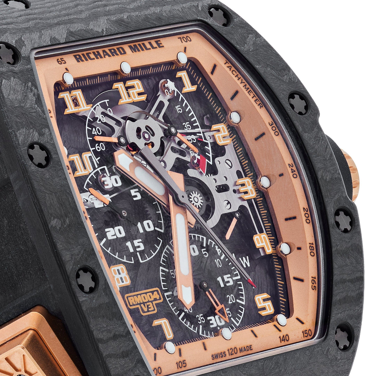 Luxury Watch Richard Mille Carbon TPT Rose Gold Asia Edition RM004-V3 Limited Edition Wrist Aficionado