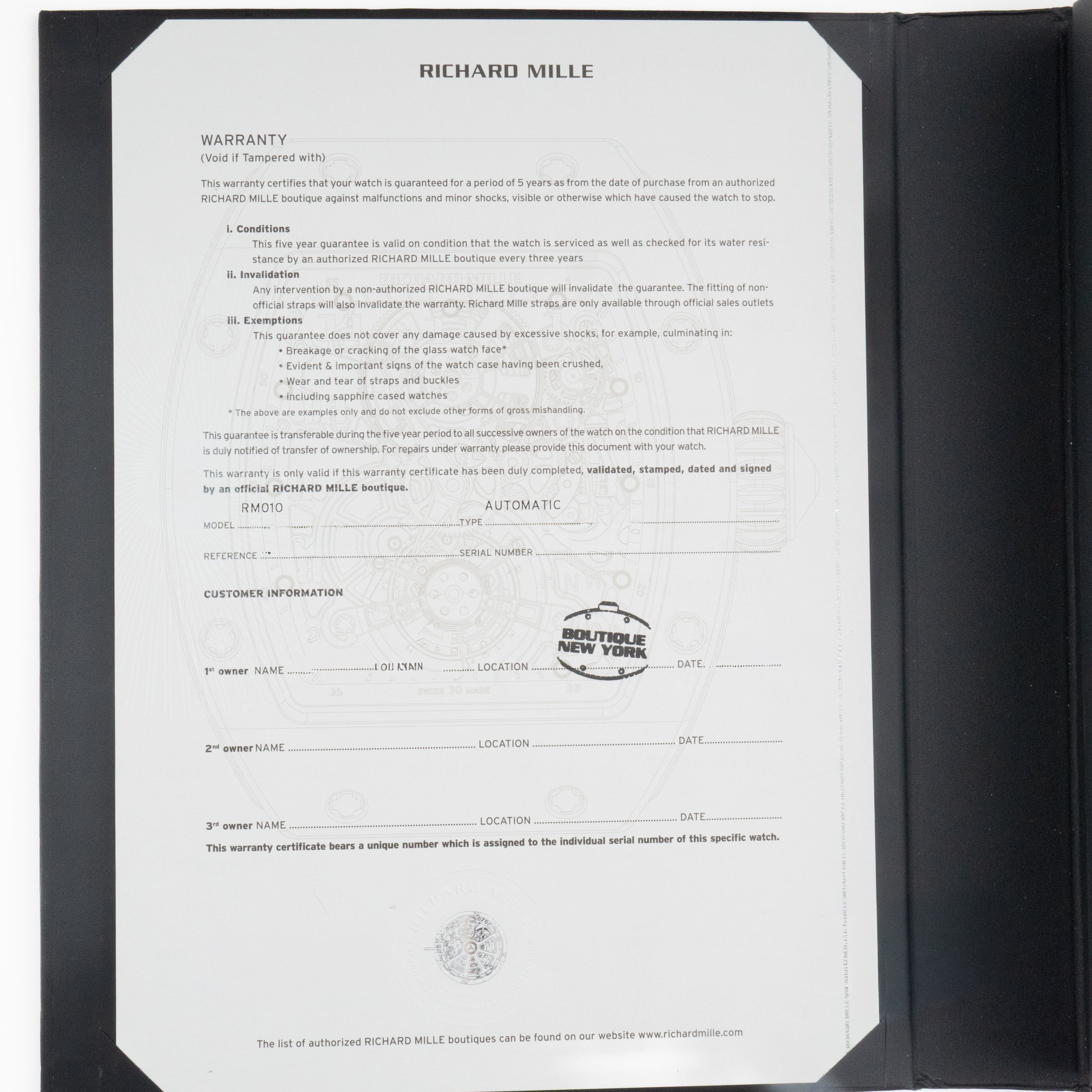 Richard Mille RM 010 Automatic Titanium (2024)