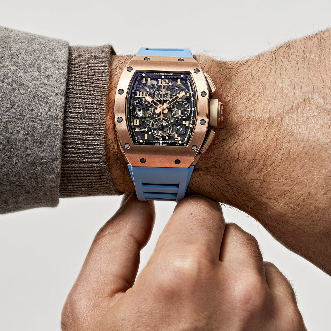 Richard Mille RM 011 Felipe Massa Automatic Flyback Chronograph Ivory Rose Gold Openworked