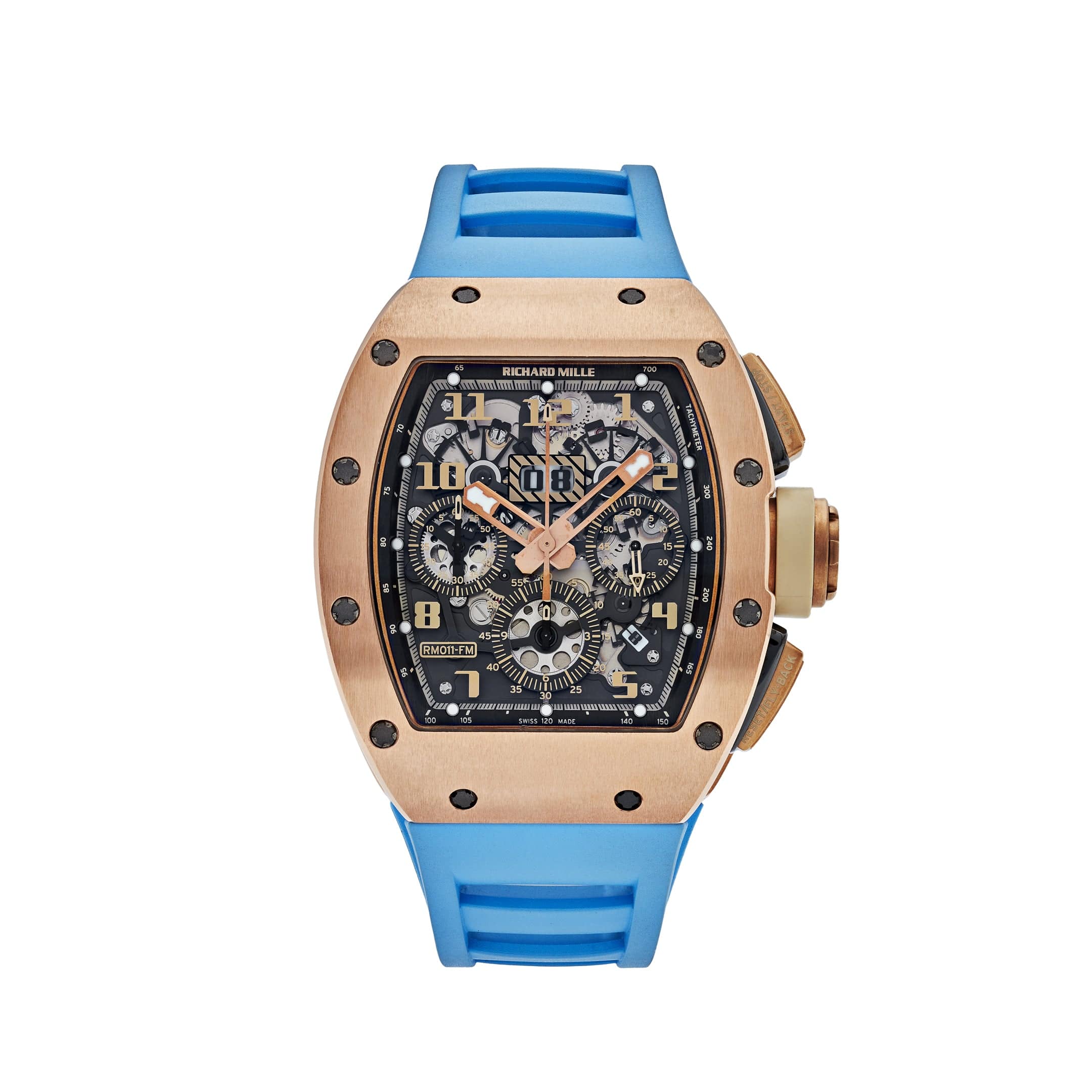 Richard Mille RM 011 Felipe Massa Automatic Flyback Chronograph Ivory Rose Gold Openworked