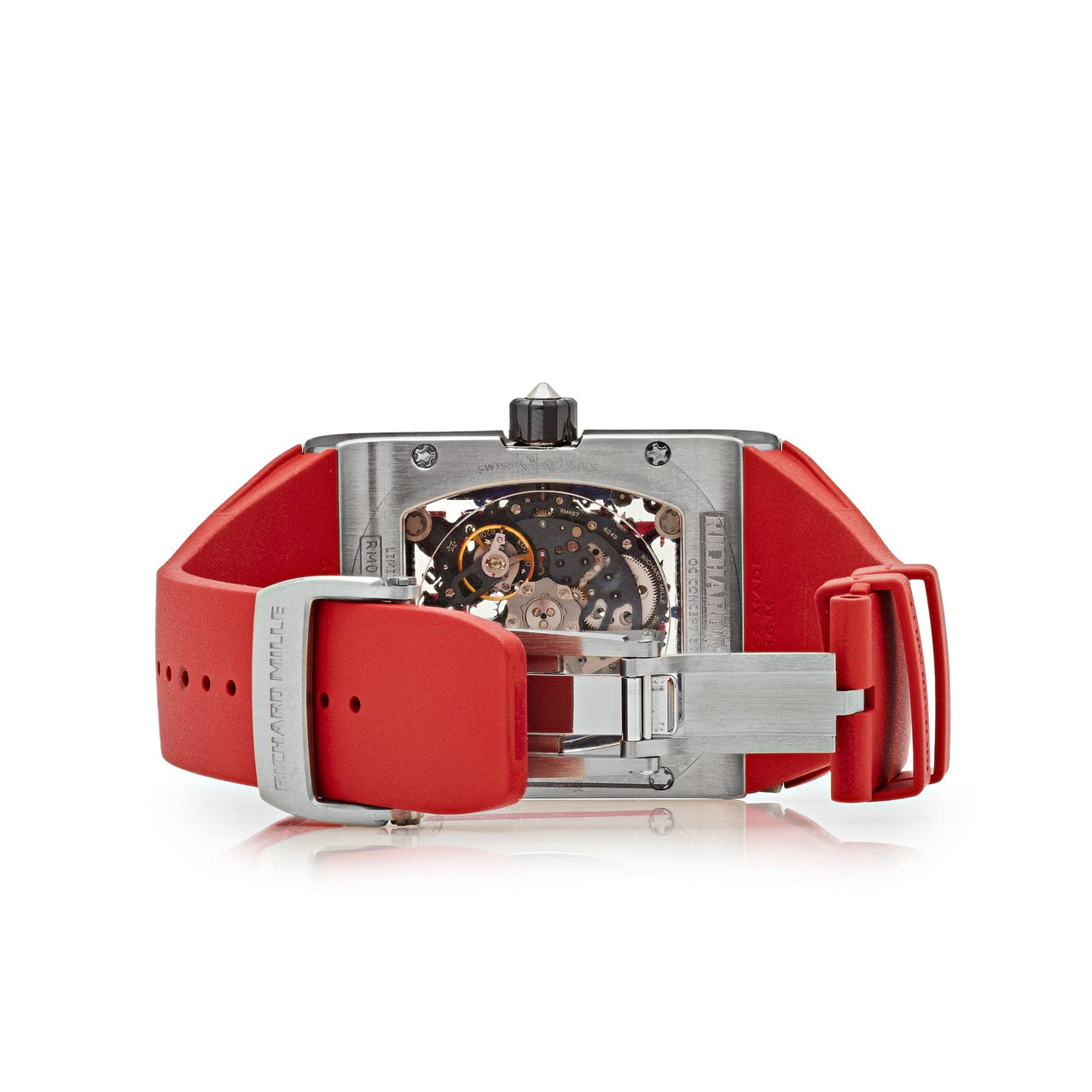 Luxury Watch Richard Mille Ultra Thin White Gold Red Arabic Dial RM016 Wrist Aficionado