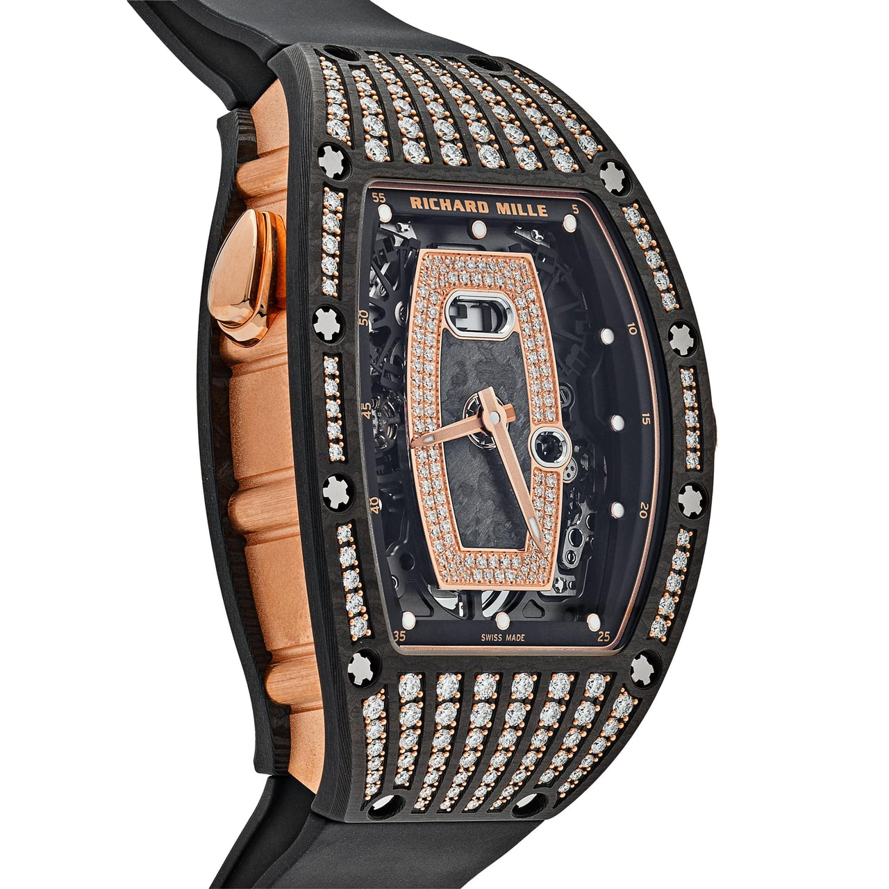 Luxury Watch Richard Mille  Rose Gold Carbon TPT Diamond Set RM 037 Wrist Aficionado