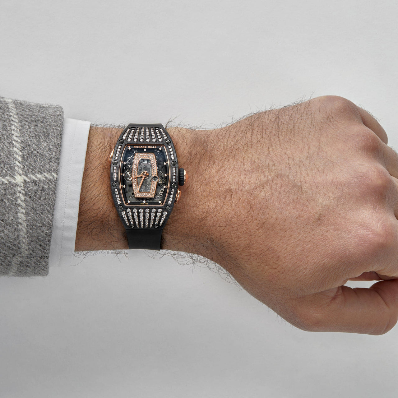 Luxury Watch Richard Mille  Rose Gold Carbon TPT Diamond Set RM 037 Wrist Aficionado