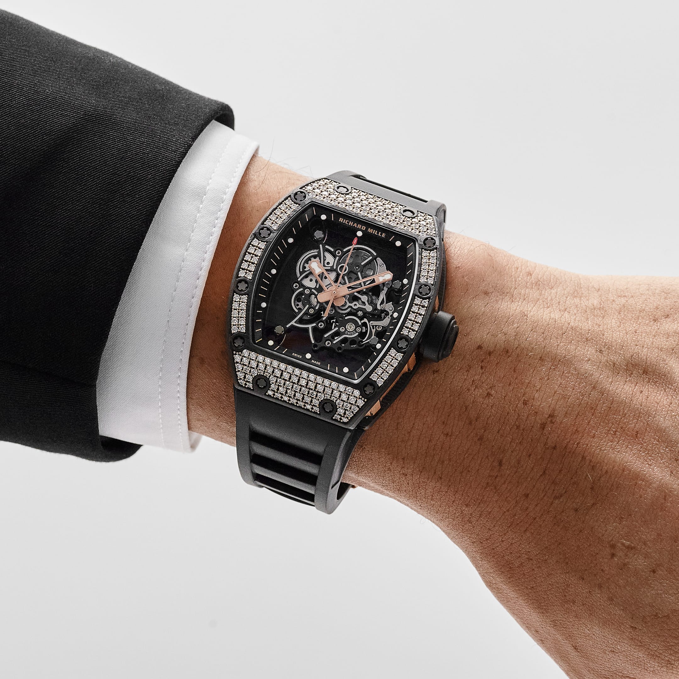 Richard Mille RM 055 Bubba Watson Rose Gold Carbon TPT Diamond Bezel (2022)