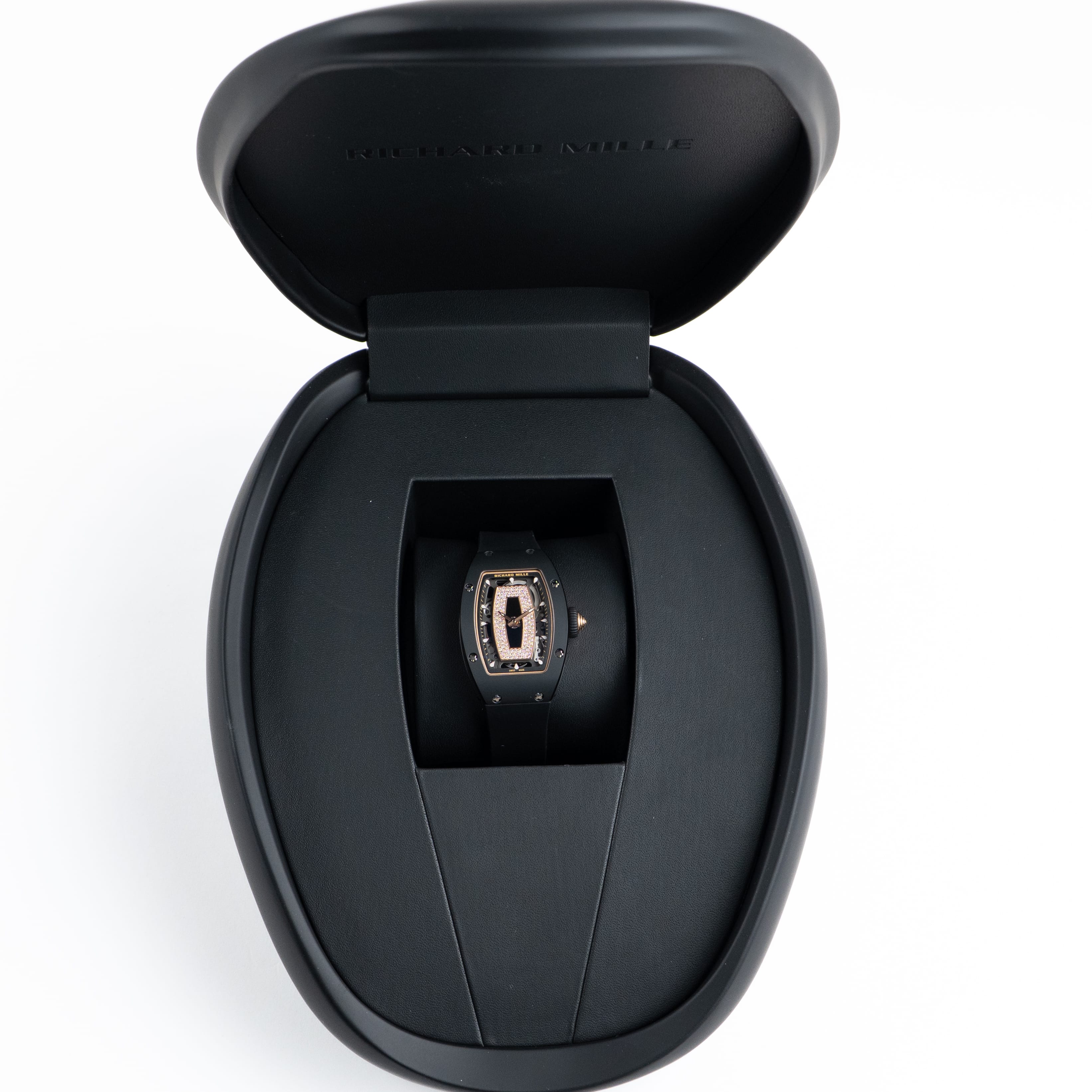 Richard Mille RM 07-01 'Ladies' Black Ceramic Rose Gold Diamond-Set Skeleton Dial