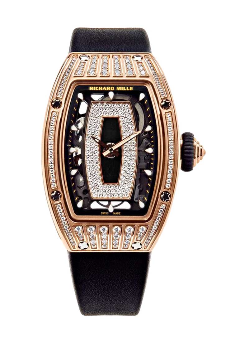 Richard Mille RM 07-01 Rose Gold Diamond Set Onyx Dial