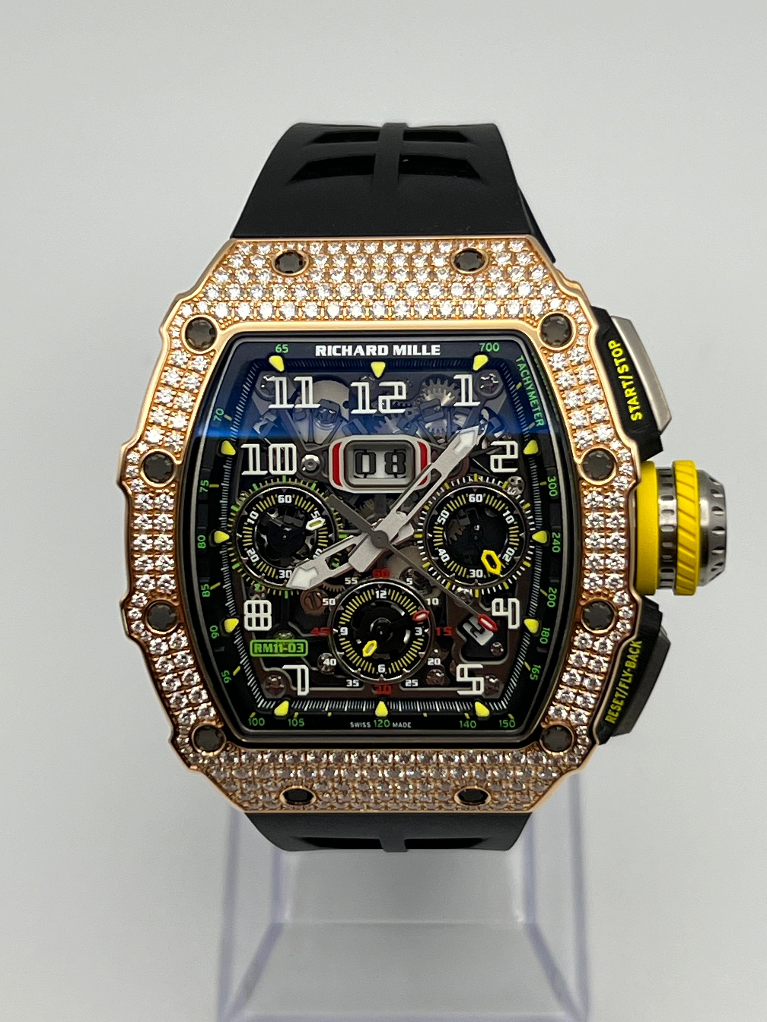 Richard Mille RM 11-03 Flyback Chronograph Diamond Set Rose Gold