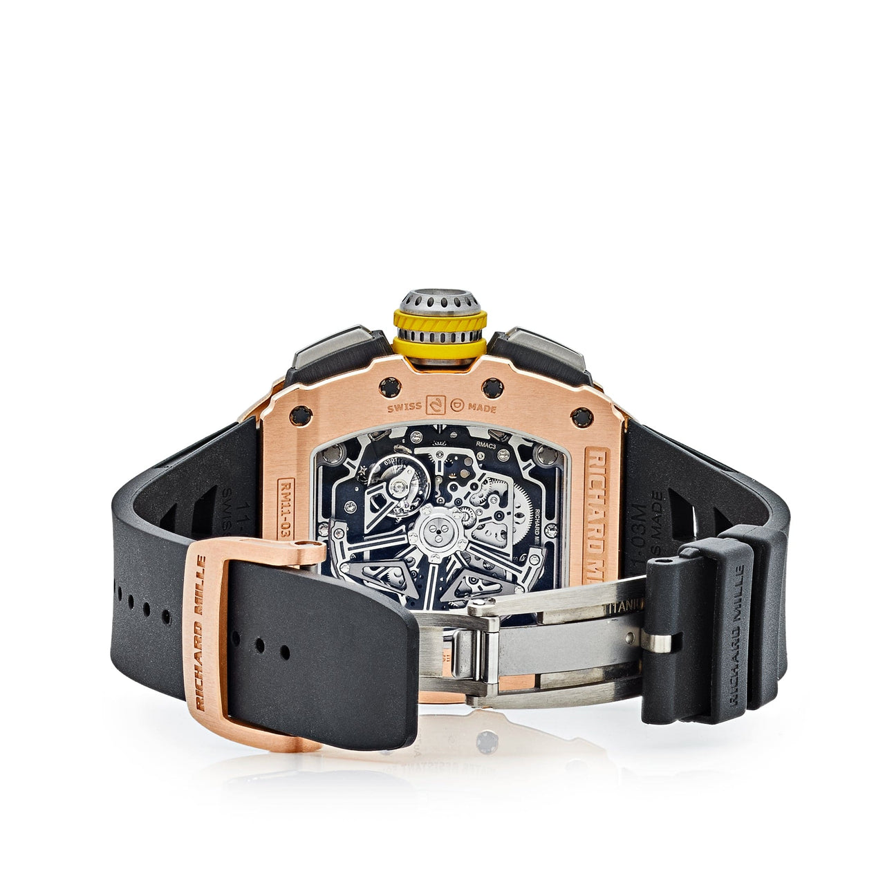 Luxury Watch Richard Mille Automatic Flyback Chronograph Rose Gold & Titanium RM11-03 Wrist Aficionado
