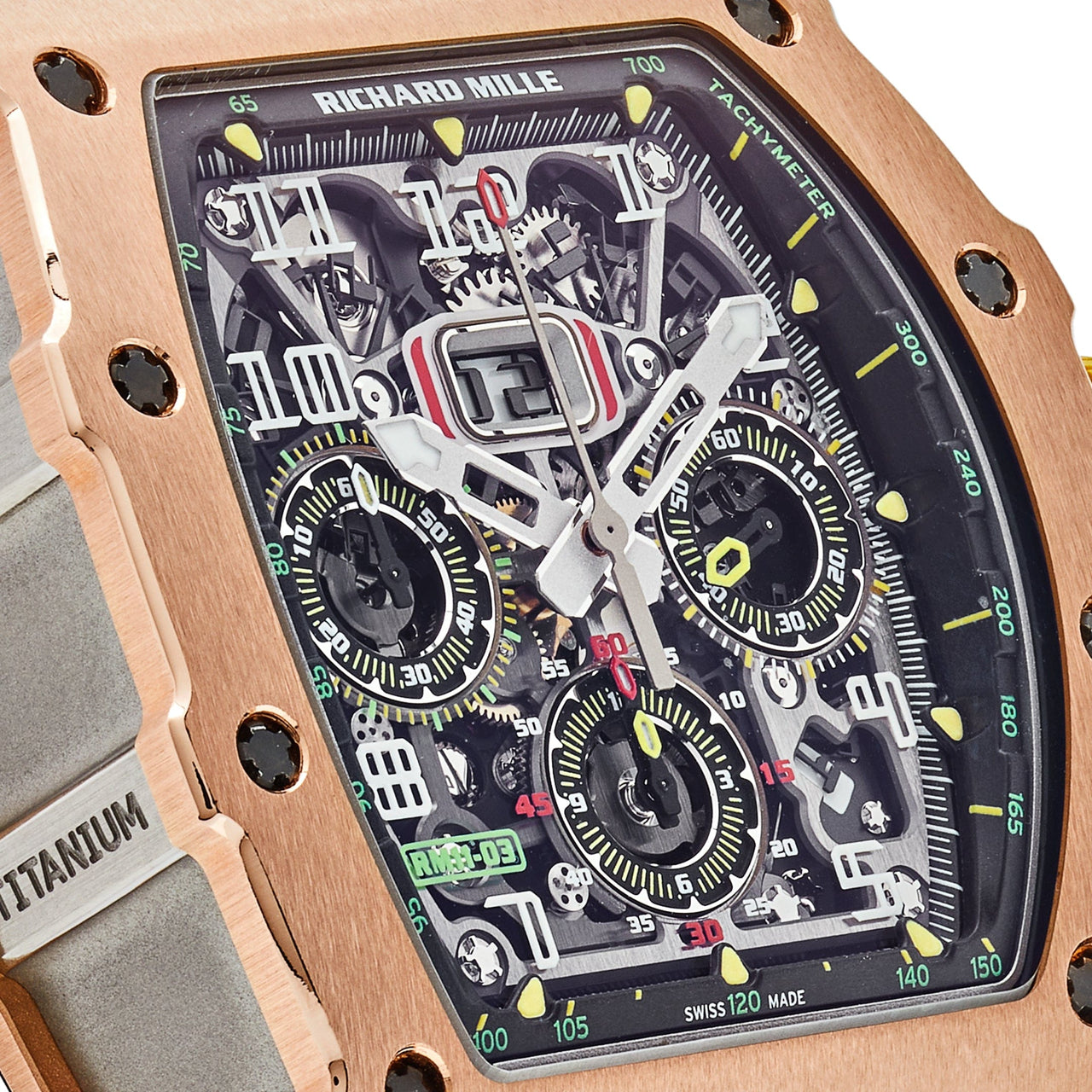 Luxury Watch Richard Mille Automatic Flyback Chronograph Rose Gold & Titanium RM11-03 Wrist Aficionado