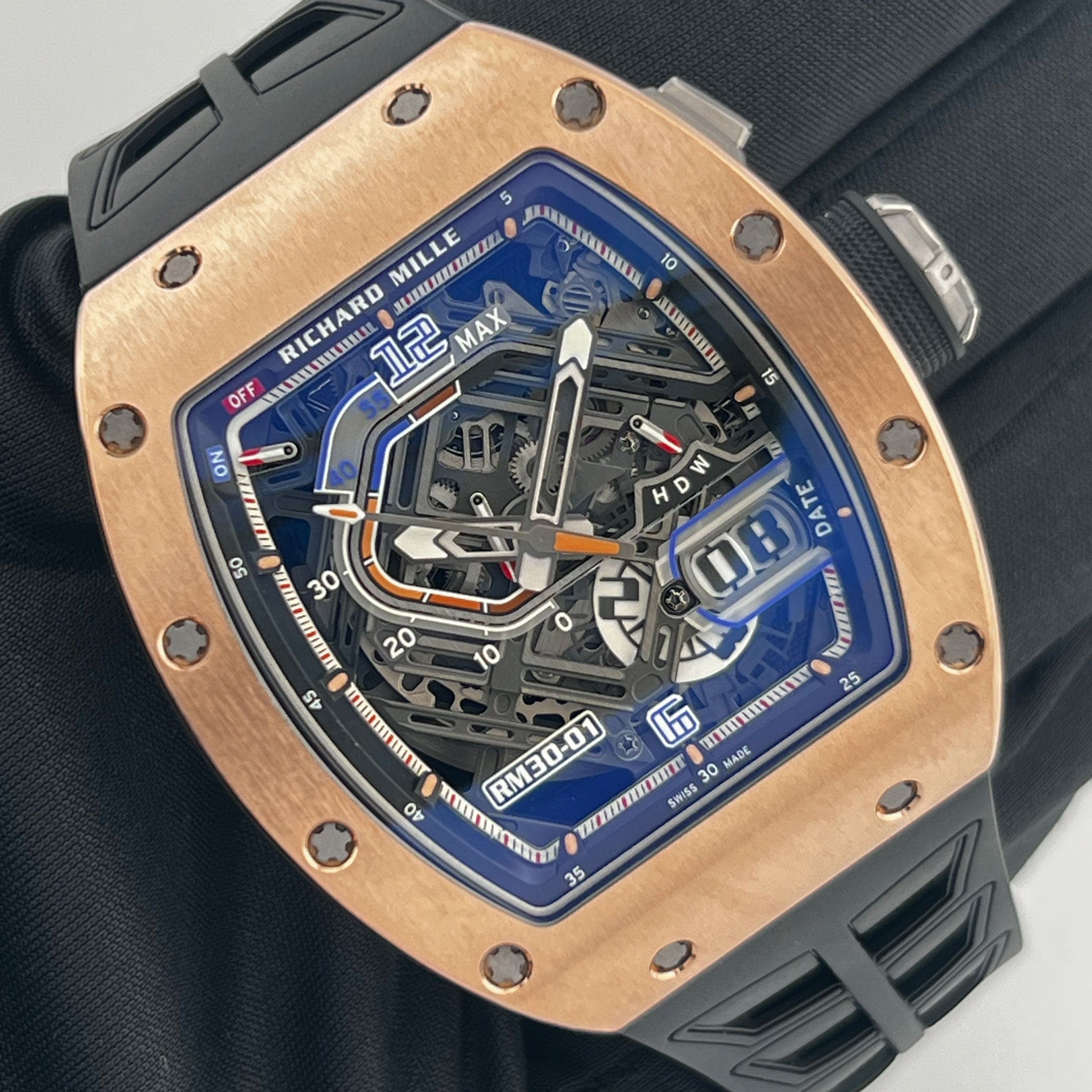 Richard Mille RM 30-01 Declutchable Rotor Rose Gold Skeleton Dial