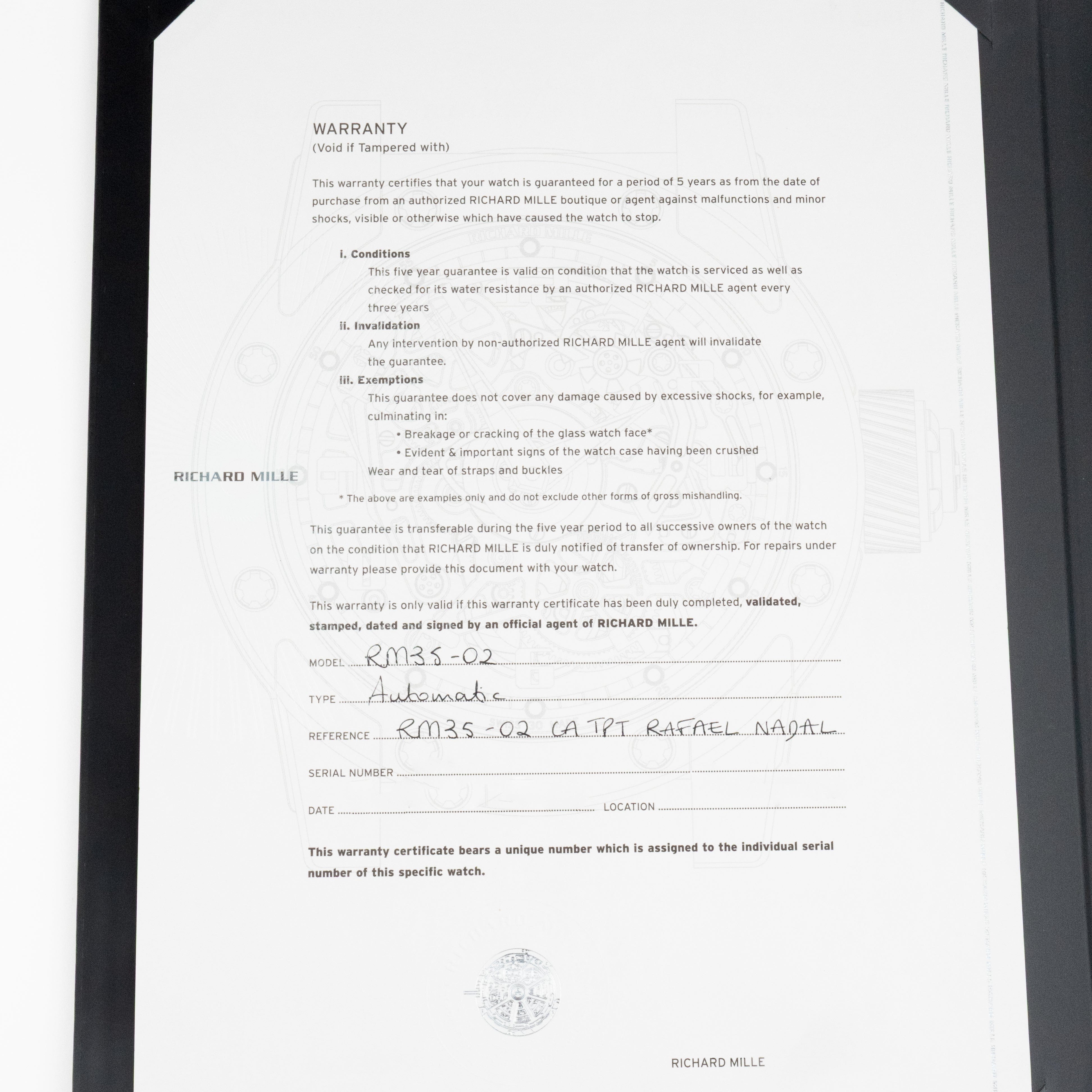 Richard Mille RM 35-02 Rafael Nadal Carbon TPT (2017)