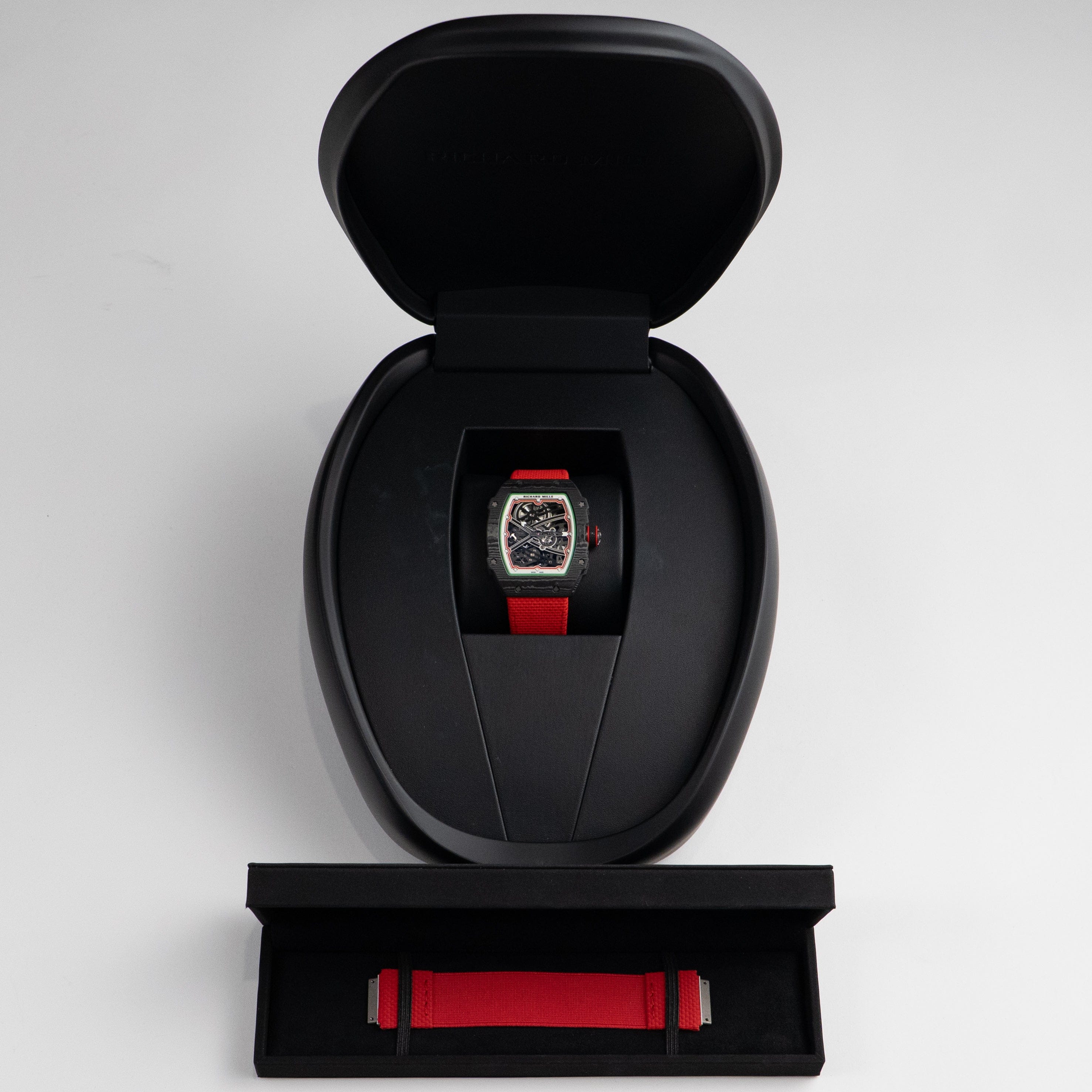 RICHARD MILLE正規ラバーベルト赤 黒 ストライプデザイン 2色セット Richard Mille RM 67-02, Carbon, Transparent Dial, 47 mm - Avi & Co.