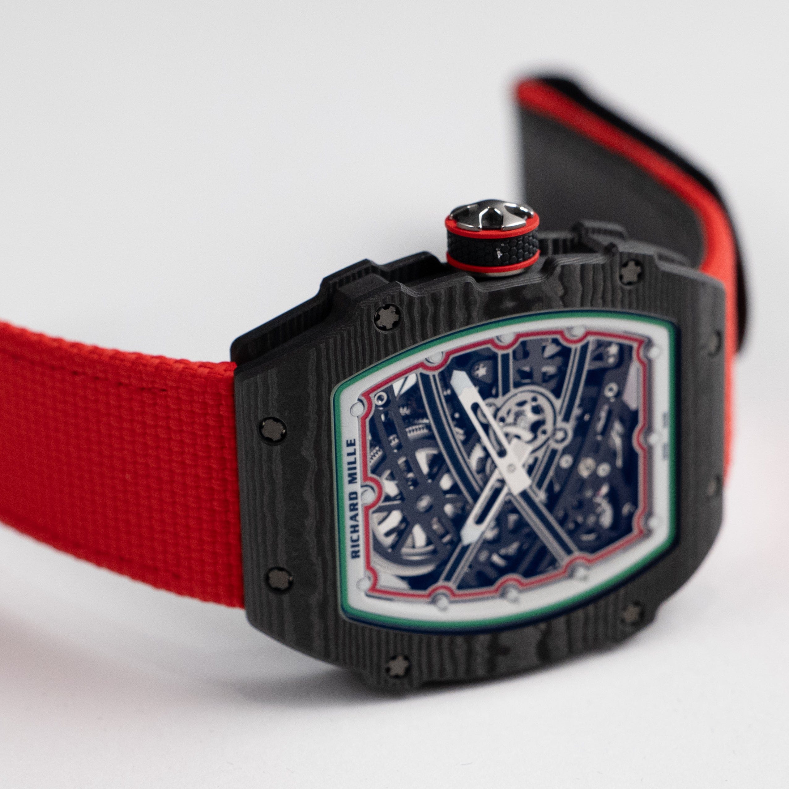 RICHARD MILLE正規ラバーベルト赤 黒 ストライプデザイン 2色セット VICTORINOX（ビクトリノックス） 公式 ラバーストラップD2 腕時計