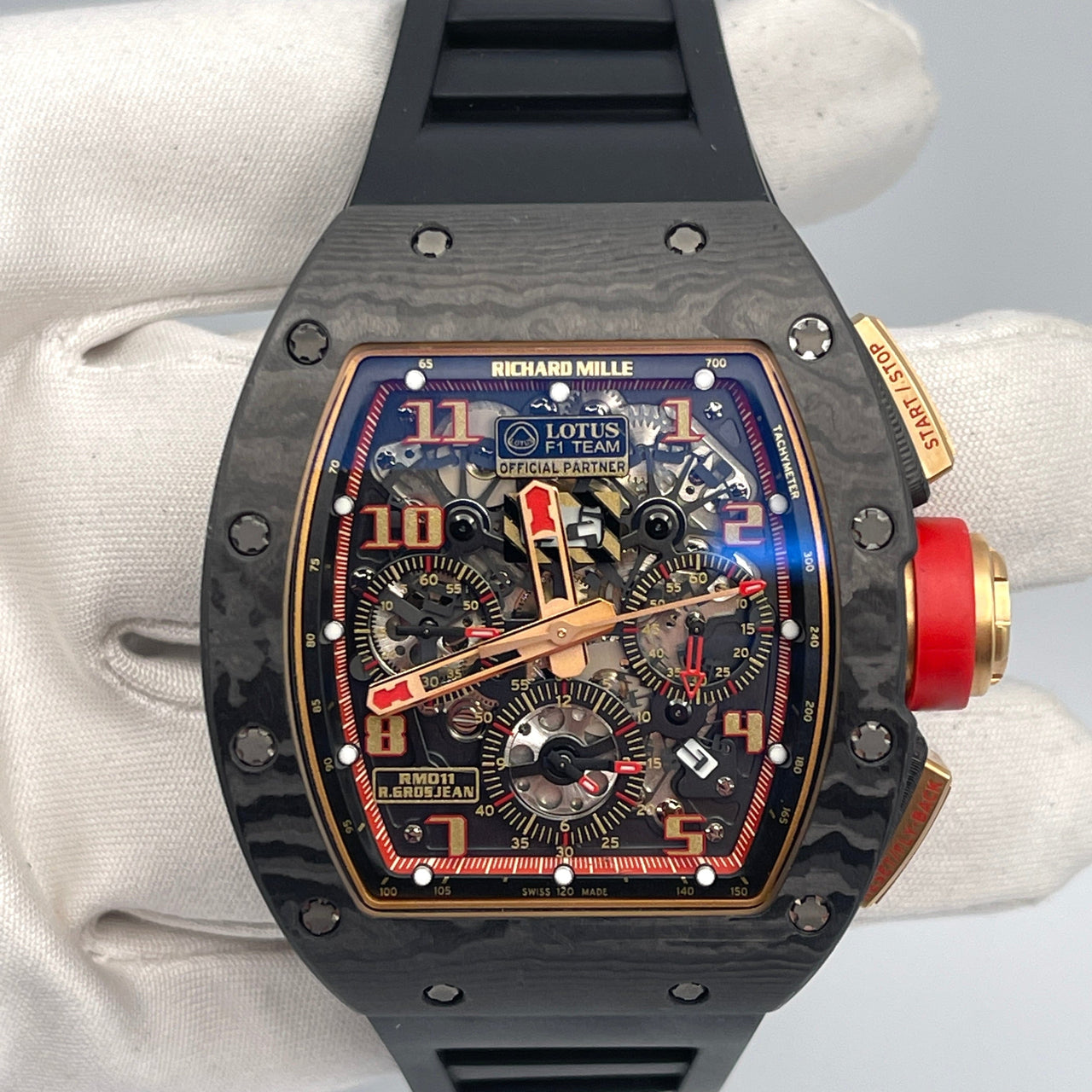 Luxury Watch Richard Mille Romain Grosjean "Lotus F1" Carbon NTPT RM011 Wrist Aficionado